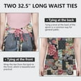 thumbnail image 6 of Pioneer Flower Floral Print Pattern Apron-Garden Aprons for Women with Pockets-Cotton Linen Waterproof Kitchen Cooking Gardening Aprons Adjustable for Kitchen,Cooking,BBQ and Salon 33x27 Inch, 6 of 7
