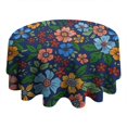thumbnail image 4 of Pioneer Flower Round Tablecloth 60" X 60",Wrinkle Wipeable Table Cloth for Kitchen Dining Room Picnic Patio Party, 4 of 6