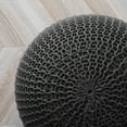 thumbnail image 5 of Urban Shop Round Solid Print Polyester Pouf, Dark Grey, 5 of 5