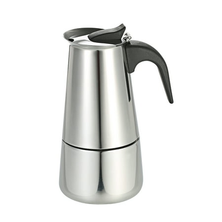 100ml 2-Cup Stainless Steel Espresso Percolator Coffee Stovetop Maker Mocha Pot for Use on Induction