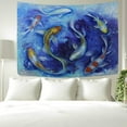thumbnail image 3 of Coolnut Tapestry Wall Hanging Oil Painting Koi Fish Tapestry Polyester Tapestry Bright Wall Art Wall Blanket Wall Decor for Bedroom Living Room Dorm Decor（60 x 51 inch） Home Decor Gifts, 3 of 7