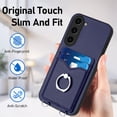 thumbnail image 3 of Allytechgroup Samsung Galaxy S23 Case with Cards Holder, Crossbody Shoulder Strap Ring Holder Kicsktand Bumper Shockproof Slim Fit Wallet Case Cover for Samsung Galaxy S23, Blue, 3 of 6
