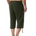 thumbnail image 4 of Hurxie Men's Long Linen Shorts Below Knee Pocketed 3/4 Summer Drawstring Capri Pant Army Green,3XL, 4 of 7