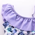 thumbnail image 4 of BOBOGOJP Girls One Piece Swimsuits Cutout Ruffle Bathing Suit Quick Dry Beach Swimwear with Adjustable Strap 5-14 Years Purple for Size 5-6 Years, 4 of 8