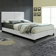 thumbnail image 5 of Home Bedroom Furniture Nora Faux Leather Upholstered King Panel Bed - White, 5 of 7