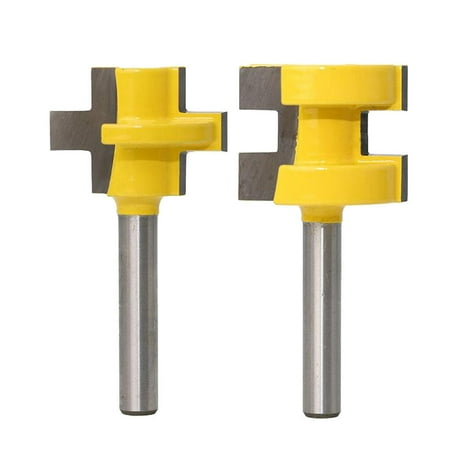 

Tongue And Groove Router Bit Set 1/4 Shank 3 Tooth Mortise Cutter 2 Bits