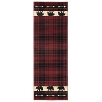 United Weavers Cottage Area Rug 2055 41434 Tartan Bear Burgundy 2' 7" x  7' 4" Rectangle