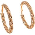 thumbnail image 3 of Pendientes de aro grandes para mujeres y niñas, aros envueltos en diamantes de imitación bohemios, pendientes colgantes, ligeros, cómodos, brillantes, para bodas, Navidad, cumpleaños, joyería, regalos, 3 of 4