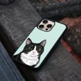 thumbnail image 4 of WIRESTER Shockproof Soft Rubber Cover Case for Apple iPhone 16 Pro Max 6.9" 2024, Black White Tuxedo Cat On Aero Blue Background, 4 of 5