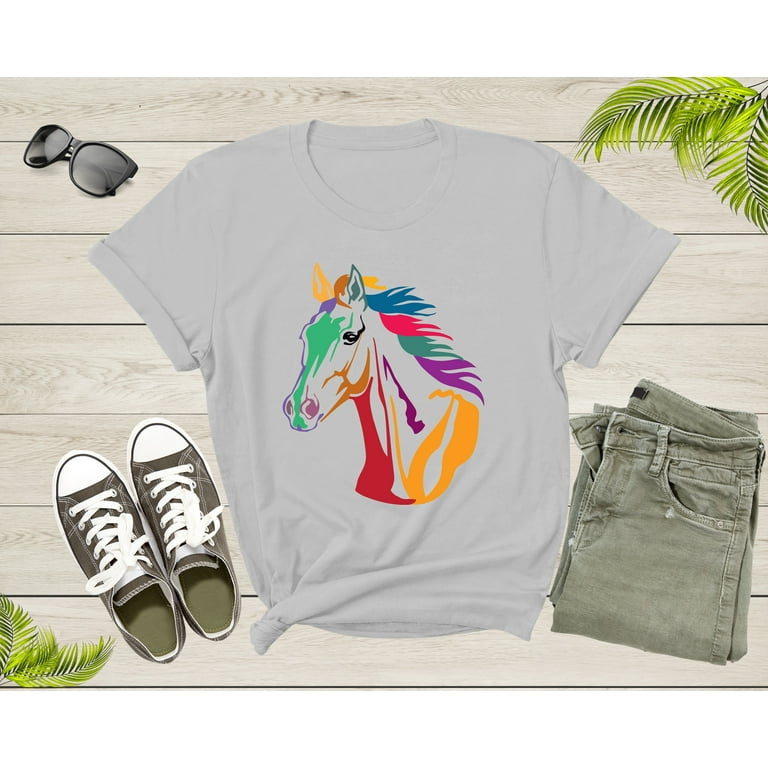 Colorful Rainbow Horse Head Shirt Colorful Rainbow Horse Head Shirt