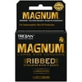 thumbnail image 2 of Trojan Magnum Ribbed Lubricated Latex Condoms, 3 Ea, 6 Pack, 2 of 4