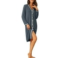 thumbnail image 1 of INSPIRAR CHIC Camisones de Mujer con Botones de Manga Larga Vestido de Pijama L Gris, 1 of 6