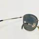 thumbnail image 4 of MIU MIU SMU 54P Oversized Gold Blue Rimless Metal Sunglasses MU54PS Authentic, 4 of 6