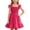 Hot Pink, variant on 7-8 Years Girls Dresses Cute Solid Color Short Sleeve Ruffle A Line Tiered Dress