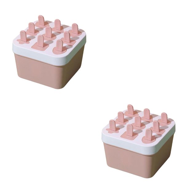 Toystoory Molde de paleta de hielo, herramienta de cocina Simple Universal, molde de bricolaje con múltiples ranuras para jugo, herramientas Rosa 2piezas