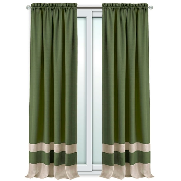 Woven Trends Two Tone Window Curtain Panels Rod Pocket Light Filtering Curtains For Bedroom And Living Room Double Layered Panel Green 50 X 84 Single Com Woven Trends Two Tone Window Curtain, Two Tone Curtains