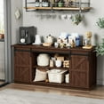 thumbnail image 3 of Shahoo Farmhouse Sideboard Buffet Cabinet, Coffee Bar Storage with Sliding Barn Doors, Shelf for Home Dining Room, Espresso, 3 of 7