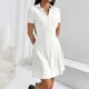 thumbnail image 2 of Vestido túnica holgado de manga larga con cuello en V y solapa abotonada para mujer tallas grandes - Outfit informal para fiestas y vacaciones en primavera y otoño - Tallas XL-5XL, 2 of 6
