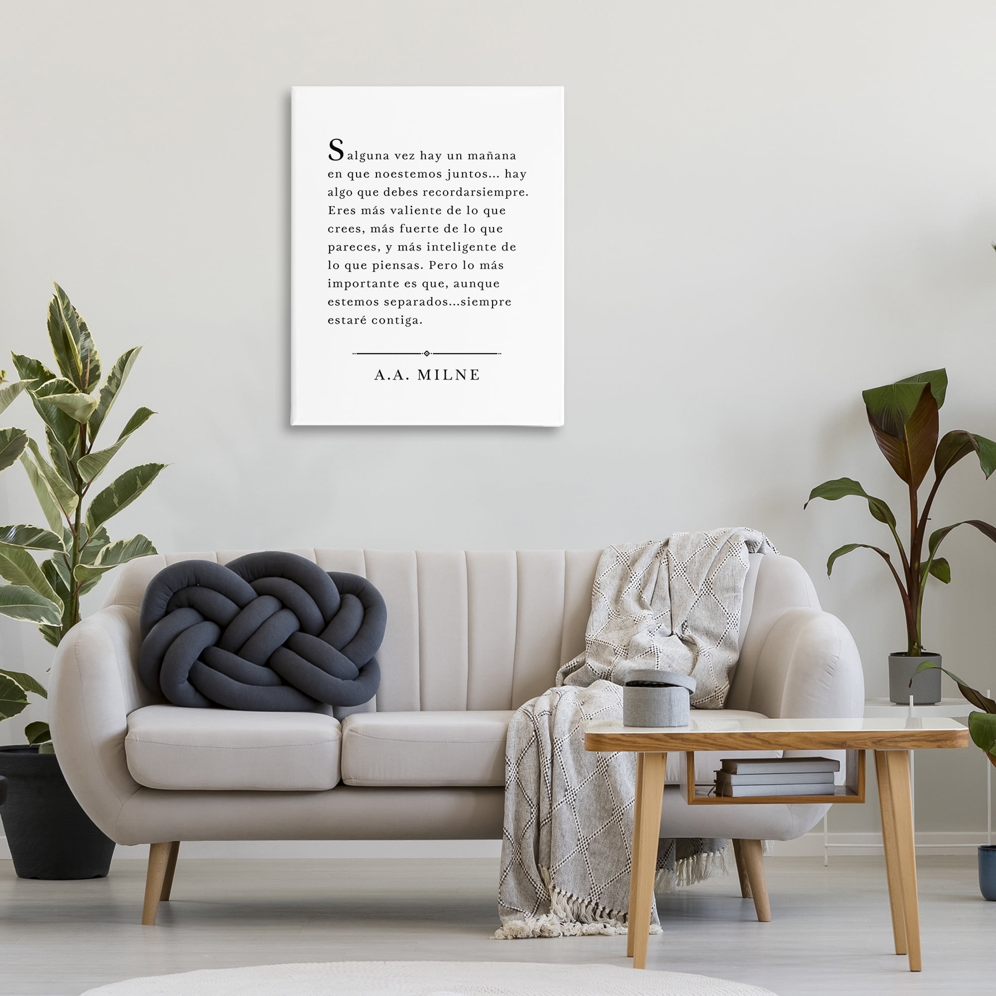 Stupell Industries Siempre Contigo - A.A. Milne Inspirational Quotes & Sayings Painting Wrapped Canvas Art Print Wall Art, 30 x 40