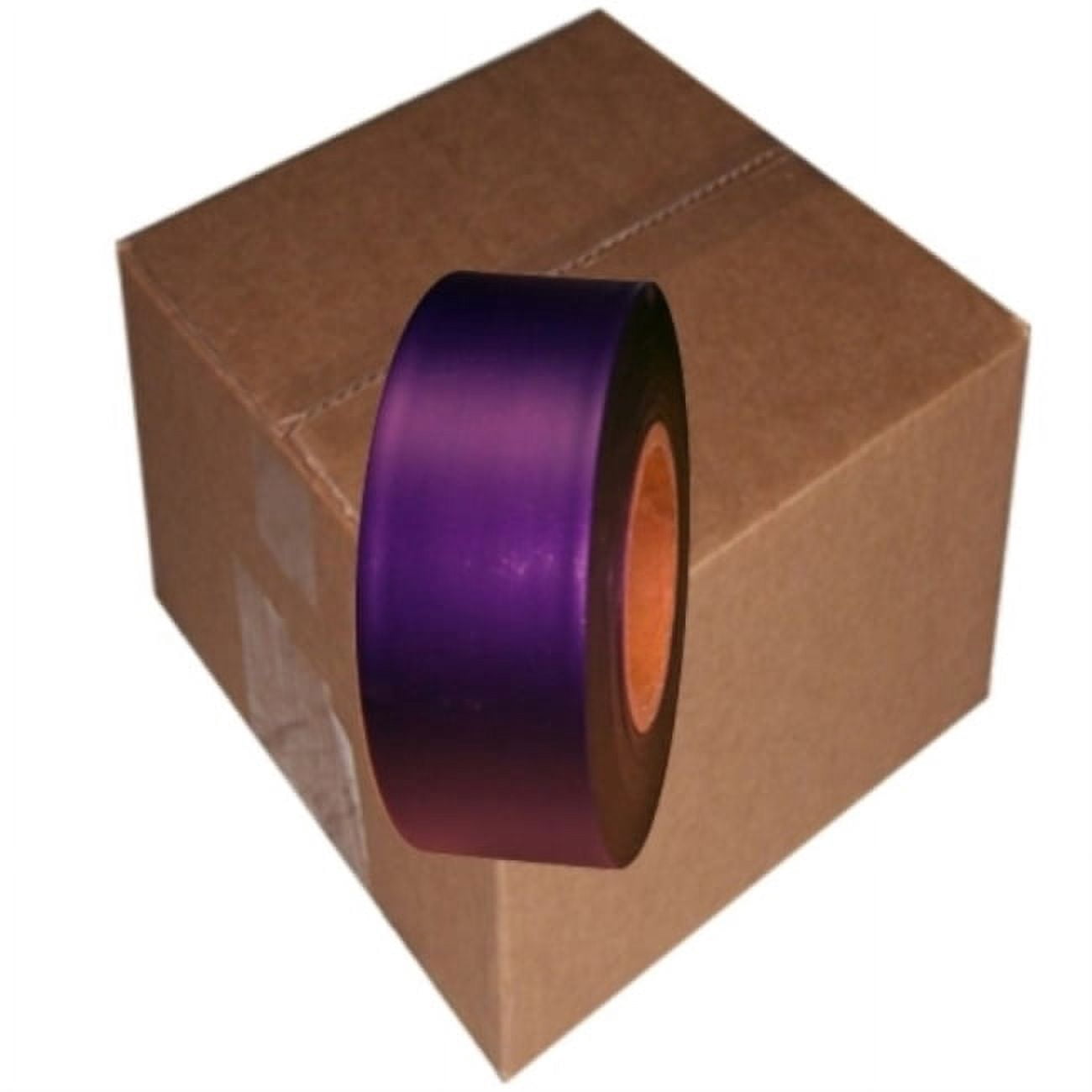 Tape Planet Flagging Tape 1-3/16 inch x 150 ft Non-Adhesive Plastic Ribbon, Purple (12 Roll Case)