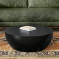 thumbnail image 3 of Simpli Home Elmbrook 34 inch Wide Solid Mango Modern Industrial Drum Coffee Table in Black, Assembled, 3 of 8