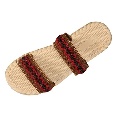 

PEASKJP Dressy Sandals Women Wide Women s Gladiator Strap Sandals Flat Fisherman Thong Cross Strappy Sandals (Red 6.5)