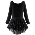 thumbnail image 5 of WIBACKER 3-12Y Girls Ballet Leotards Toddler Long Sleeve Crisscross Back Dance Dress Outfit with Removable Shiny Skirt Combo, 5 of 12