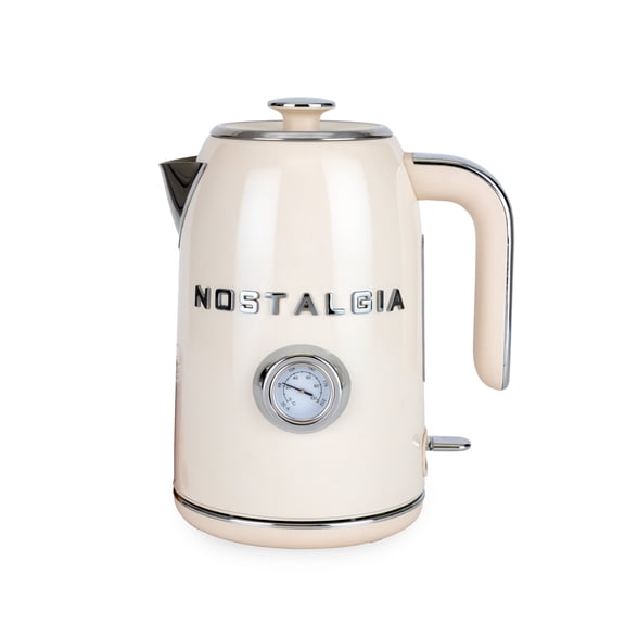 Nostalgia Classic Retro Water Kettle, 1.7 L, Cream