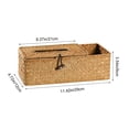 thumbnail image 3 of Straw Woven Tissue Box with Remote Control Storage, Decorative Wooden Storage Organizer for Living Room Coffee Table, Dustproof and Eco-Friendly, 3 of 6