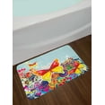 thumbnail image 2 of Colorful Bath Mat, Butterflies and Floral Ornamanets Fantasy Design Colorful Vibrant Wings Artwork, Non-Slip Plush Mat Bathroom Kitchen Laundry Room Decor, 29.5 X 17.5 Inches, Multicolor, Ambesonne, 2 of 2