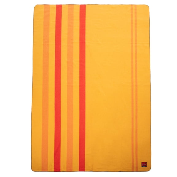 Swisslink Classic Wool Blanket Mustard Yellow Orange Stripes Wool