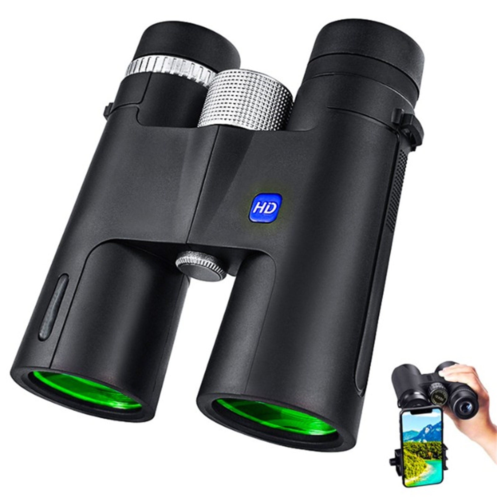 Easter Decorations Kokovifyves Clearance Sales Outdoor 12x42 Binoculars for Adults, Compact Binoculars with Low Light Night Vision, High Power Large View Binoculars Adapter for Bird Watching, Hunting