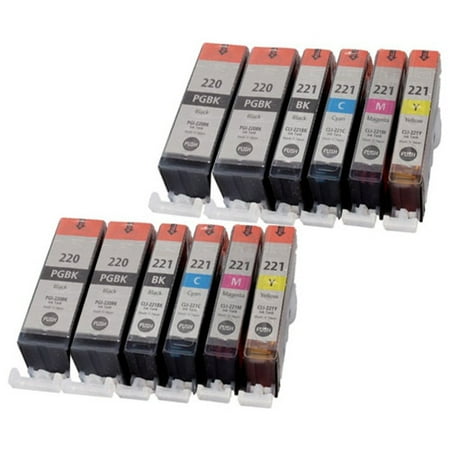 Premium Compatible Cartridge Replacement for Canon CLI-221 / PGI-220 - 12 Pack