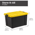 thumbnail image 6 of IRIS 19 Gallon Black Plastic Latching Storage Bin with Lid Tote, Plastic Storage Container with Lid, 2-Pack, 6 of 10