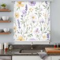 thumbnail image 5 of Purple Yellow Floral Sheer Curtains 63 Inches Long, Watercolor Wildflowers Botanical Light Filering Curtains, Breathable Simi Curtain Privacy Drapes for Living Room Bedroom Window Treatment, 5 of 9