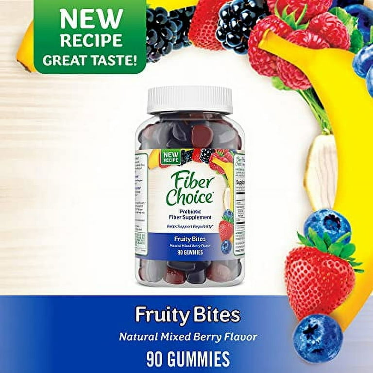 Fiber Choice Fruity Bites, Metabolism & Energy, Gummies, Assorted Tropical  Fruit, Medicine Cabinet