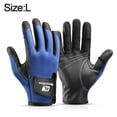 thumbnail image 2 of Guantes de pesca con corte de dos dedos, antideslizantes, impermeables, para pesca con mosca, fotografía, senderismo, ciclismo y caminatas (azul) 637, 2 of 5
