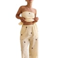 thumbnail image 2 of Women’s Polka Dot Tube Top and Wide Leg Pants 2 Piece Casual Outfit Set, 2 of 7