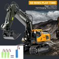 thumbnail image 5 of Wiher Remote Control Excavator Toys for Boys,14 Channel 1:14 RC Digger Construction Toys Tractor, Sound, Lighting, Metal Digging Head,RC Truck Gifts for Boys 3 4 5 6 7 8 9 10, 5 of 9