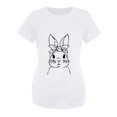 thumbnail image 3 of Youmylove Easter Women Maternity Short Sleeve Crew Neck Rabbit Graphic Ruched Sides T-Shirt Tee Shirts Tops Pregnancy Tunic Blouse Pregnant, 3 of 4