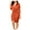 Orange, variant on Winter Fall Dresses for Women Long Sleeve Fashion V-neck Solid Color Lace-up Casual Dress
