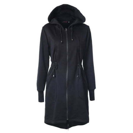 Women Winter Zipper Hoodie Long Jacket Sweatshirt Coat Casual Trench Outwear (Best Matte Top Coat Uk)