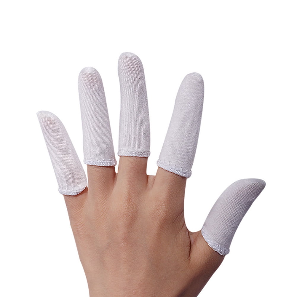 200pcs Cotton Finger Sweatproof Anti-Scratch Protective Finger Cot for Home Store (White) Walmart.com