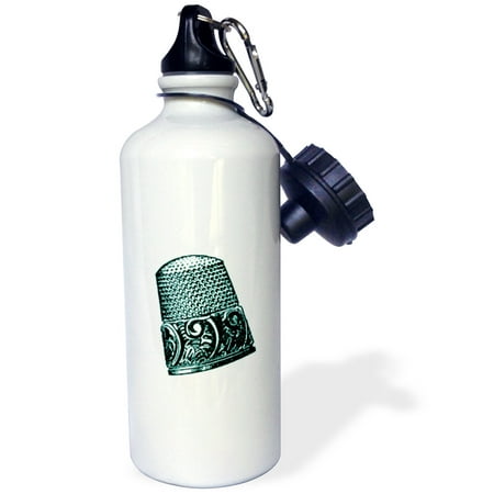 3dRose Vintage Thimble Print, Sports Water Bottle, 21oz