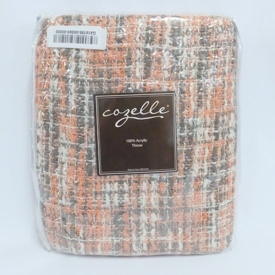 Cozelle Karla 60" x 50"  Multi Color Woven Throw in Taupe