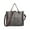 Gray #3, variant on Women's Leather Tote Bag - Retro Oil Wax Leather Handbag with Multi Pockets, 32x11x26cm, Large Capacity Work/Shopping Bag, Detachable Shoulder Strap