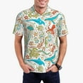 thumbnail image 5 of Yiaed Sea AnimalPrint Men's Short Sleeve Polo Shirt,Golf Polo for Men Three-Button Golf Shirt Athletic Casual Collared T-Shirt- 3X-Large, 5 of 7