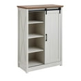 thumbnail image 4 of 5 Drawers Dresser w/Sliding Barn Door, Farmhouse Modern Tall Dresser 5 Chest of Drawers, Storage Organizer Dresser for Bedroom, Hallway, Living Room, Kids Room WHITE, 4 of 5