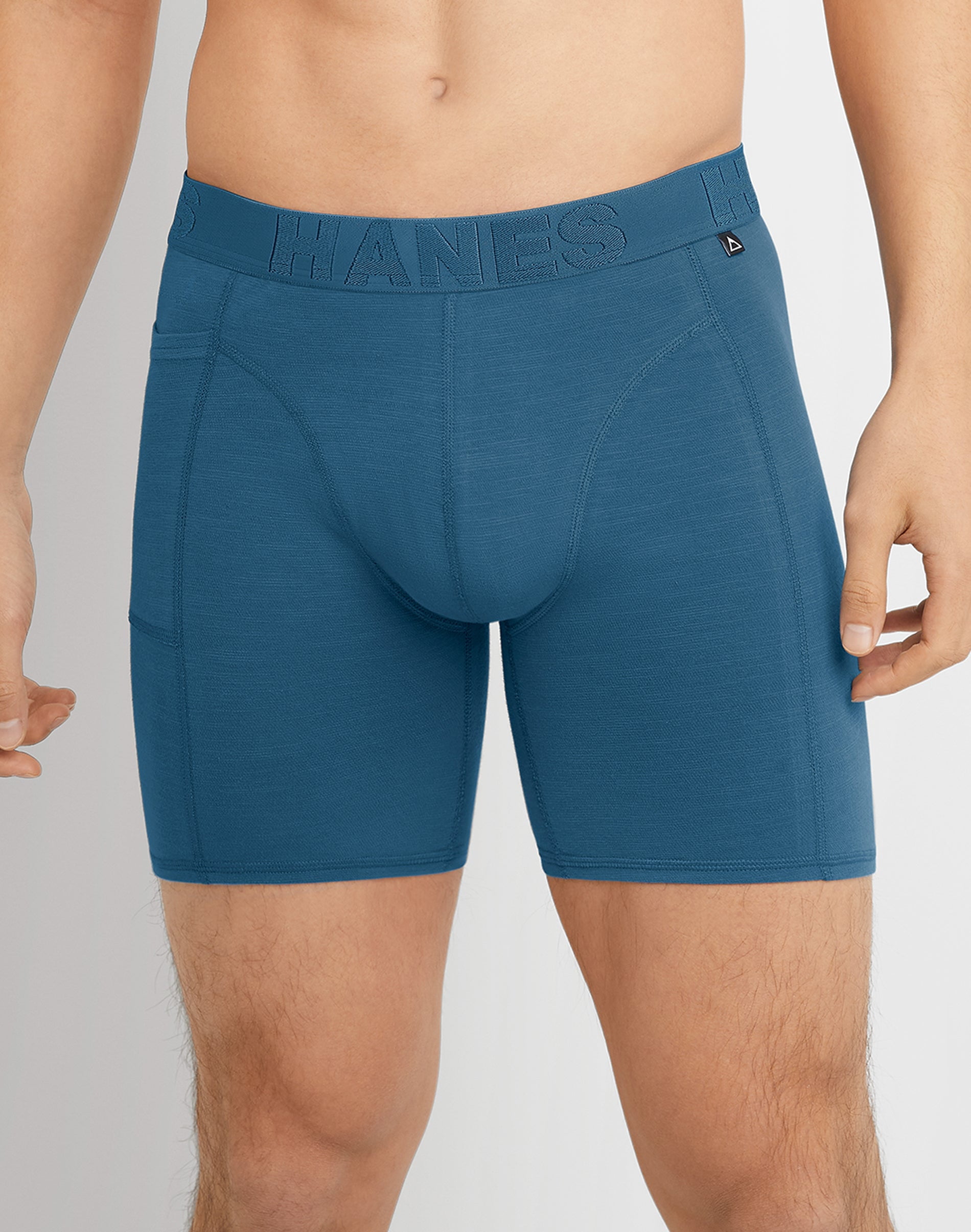Hanes Explorer Men's Boxer Brief Underwear, Red/Blue, 2-Pack Blue/Red L