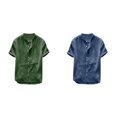 thumbnail image 1 of (2-Pack) Rinsvye Shirts Solid Baggy Color Printed Shirts for Men Tops Men's Blouse T Dress Shirts for Men Modern Short Sleeve Retro Men's Dark Shirts Men Blouse, 1 of 6